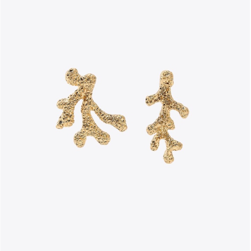 ZARA, Metal Coral Earrings